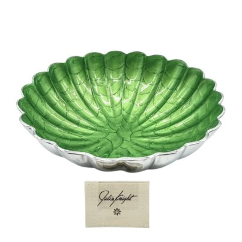 Julia Knight Mojito Green Peony 12-Inch Fluted Bowl NWT